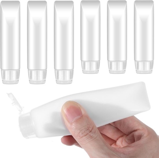 Reisflesjes Set - Navulbare Flesjes - Voor Shampoo en Lotion - Siliconen - Set van 6 - 30/50 ml - Transparente - van Imperatoris