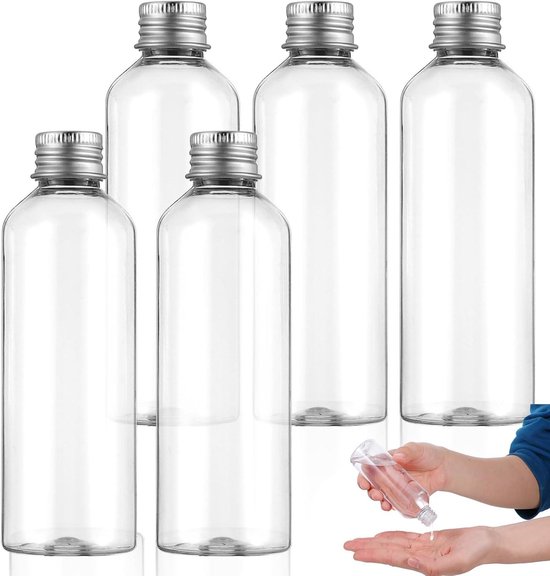 Reisflessen set 100 ml - Navulbare lotiondispenser voor shampoo, conditioner, crèmes - 5 stuks