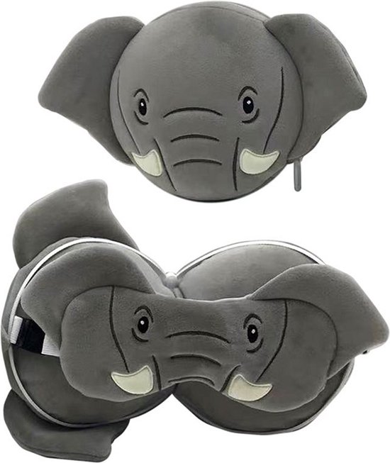 Reiskussen & Slaapmasker - Relaxeazzz Olifant Rond van Relaxeazzz
