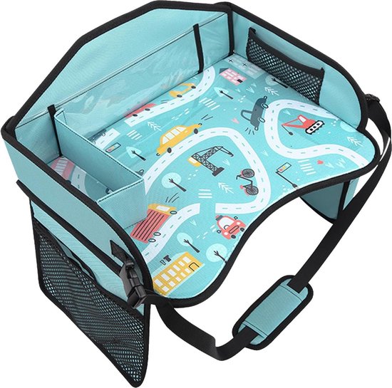 Reistafel voor Kinderen met Tablethouder voor Auto- Auto organizer kind– Speeltafel kind - Activiteiten Tafel – Blauw- Premium Tablethouder - Opvouwbaar - Whiteboard - Autotafel - Tekentafel - Organizers van Merkloos