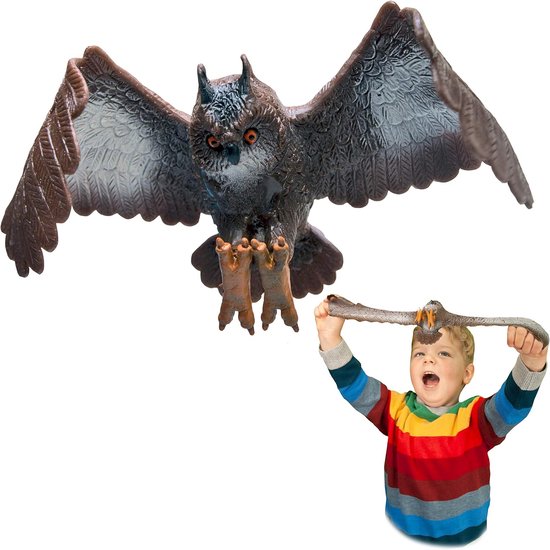 Rekbaar Uiltje - Kneedbaar Speelgoed - Sensorisch Spelen - Super Rekbaar Rubber - 12 x 20 x 5 cm - Bruin van Merkloos