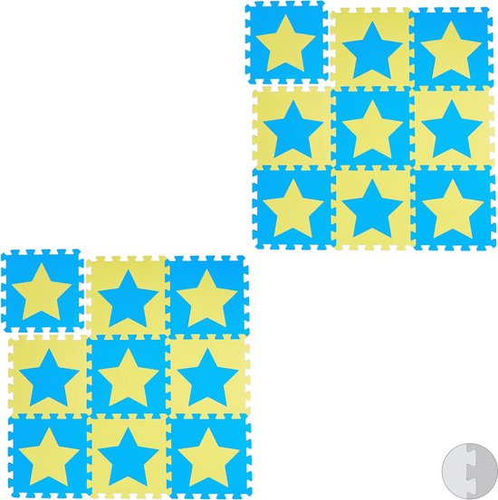 Relaxdays 18 x puzzelmat ster - speelmat - speelkleed - vloerpuzzel - speeltapijt - kinder van Relaxdays