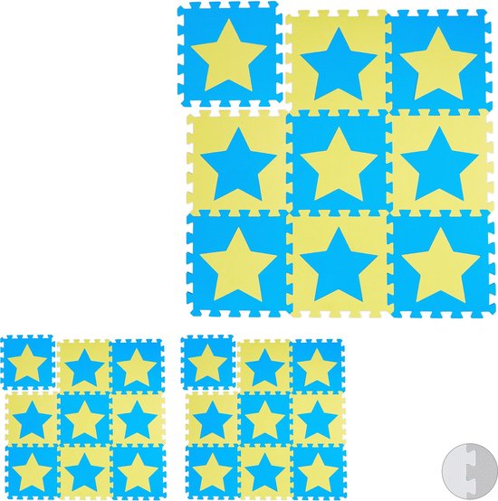 Relaxdays 27 x puzzelmat ster - speelmat - speelkleed - vloerpuzzel - speeltapijt - kinder van Relaxdays