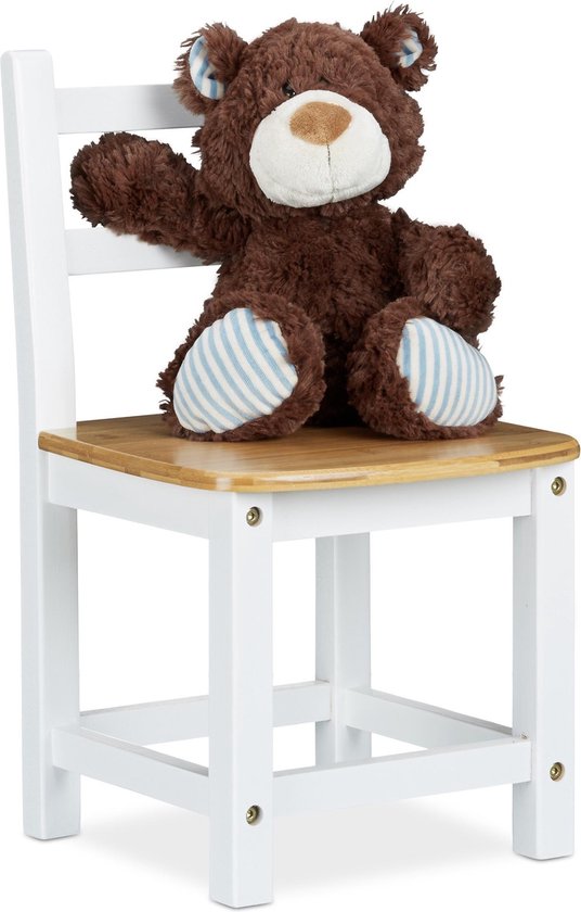 Relaxdays kinderstoel RUSTICO bamboe - voor jongens en meisjes - 50 x 28,5 x 28 cm - kinderkamer van Relaxdays