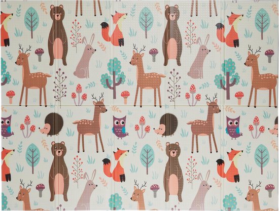 Relaxdays opvouwbare speelmat dieren - zonder schadelijke stoffen - 195 x 150 cm - schuimstof - gekleurd van Relaxdays