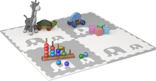 Relaxdays puzzelmat - met rand - foam - 12-delig - baby - kinderen - kruipmat van Relaxdays