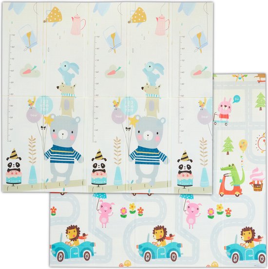 Relaxdays speelmat dieren en verkeer - 195x175 cm - kinderen - foam - vrij van schadelijke stoffen van Relaxdays