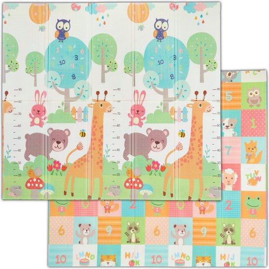 Relaxdays speelmat dieren - opvouwbaar - 195x175 cm - EVA-schuimstof - vrij van schadelijke stoffen - afwasbaar van Relaxdays