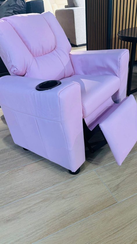 relaxstoel Renold - kinder relax- manueel verstelbaar- roze pu van Emob
