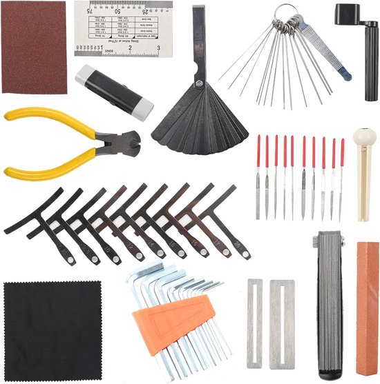 Reparatieset voor gitaar Gitaarreinigingsset Complete gitaargereedschapsset met draagtas 45-delig van Merkloos