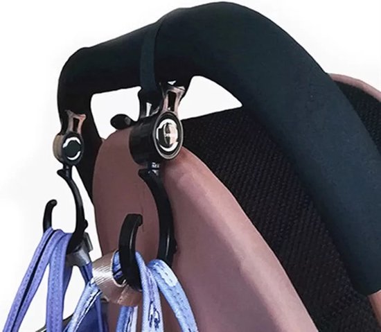 Repus Kinderwagen haakjes set van 2 | Buggy haak 2 | 360° rotatie |10 KG draagkracht |Babywagen | Tassendrager | Onderweg | Kraamcadeau | van Repus