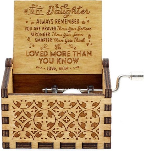 Retro houten muziekdoosje muziek doos Cadeau - moeder aan dochter van Qubus.