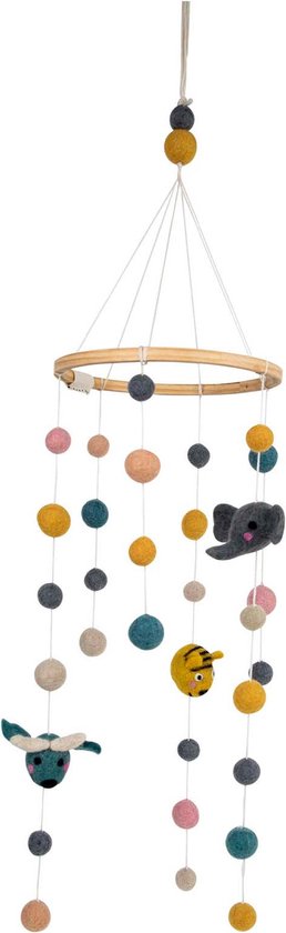Return to Sender Dieren mobiel - 15 x 16 cm - Hout & Vilt van Merkloos