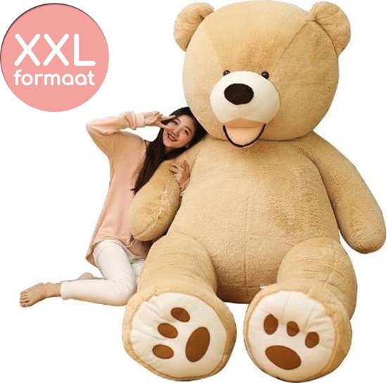 Reuze teddybeer - Zonder vulling - Grote originele knuffelbeer XXL - 160cm - 6kilo - Teddybeer - Extra zacht - Cadeau - Pluche - Wasbaar - Voor jong en oud - Lichtbruin -