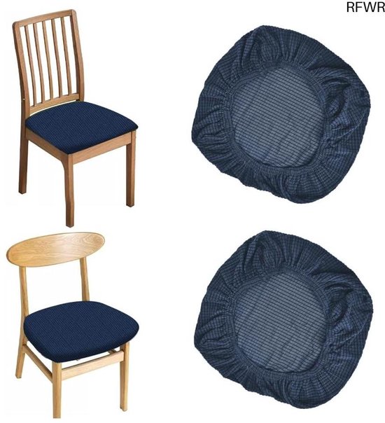 RFWR® 2 Stuks Stoelbekleding voor Bureaustoel en Eetkamerstoel - Beschermende Hoes in Blauw