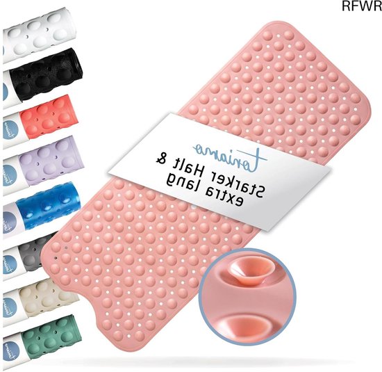 RFWR® Antislip Badmat 100 x 40 cm - Extra Lange, Roze, Antibacterieel en Machinewasbaar van Merkloos