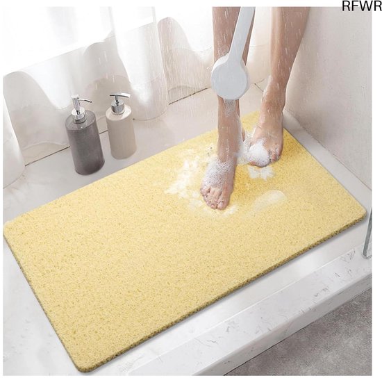 RFWR® Antislip badmat 60 x 40 cm met afvoer - Zachte PVC douchemat, Sneldrogend en Veilig van Merkloos