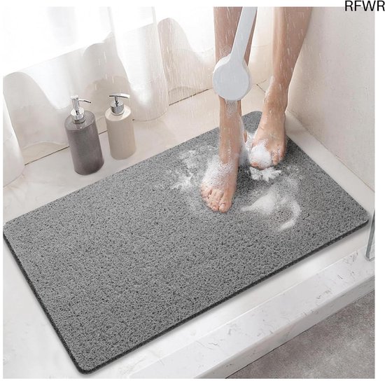 RFWR® Antislip Douchemat 60 x 40 cm - Zachte Loofah Badmat zonder Zuignappen, Sneldrogend en Veilig van Merkloos