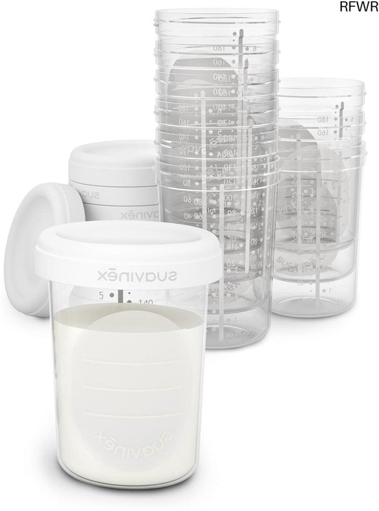 RFWR® Baby bewaarpotten voor moedermelk - luchtig, schroefdeksel, magnetronbestendig & vaatwasserbestendig (10 x 180 ml)