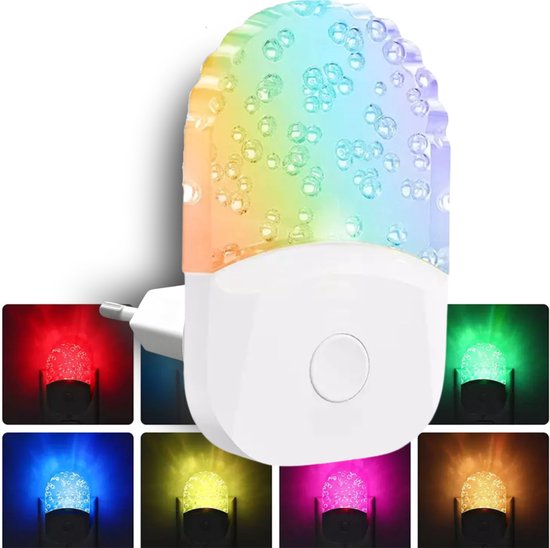 RGB Nachtlampje Stopcontact - Led Lamp Kleur - Slaaplampje Kinderen - Kerstcadeau - Mood Lamp - Stekkerlamp - Nachtlampje Baby - Nachtlampje Volwassenen - Dag en Nacht Sensor - Fienosa - GAAT AAN BIJ SCHEMER EN UIT BIJ VOLDOENDE DAGLICHT van Fienosa