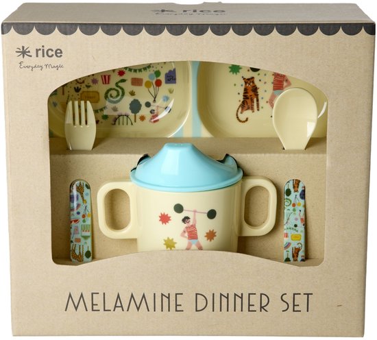 Rice by Rice - Baby Eetset Mint melamine - BPA-vrij - Vaatwasserbestendig van Merkloos