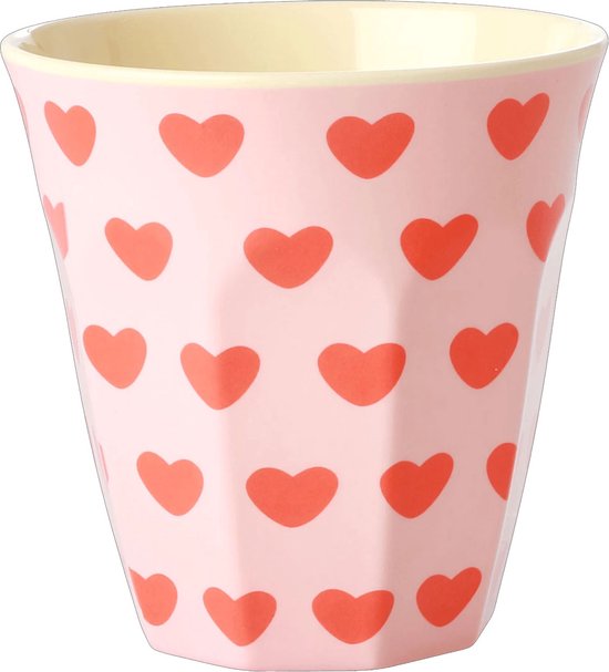 Rice melamine beker medium 300 ml sweet hearts van Merkloos