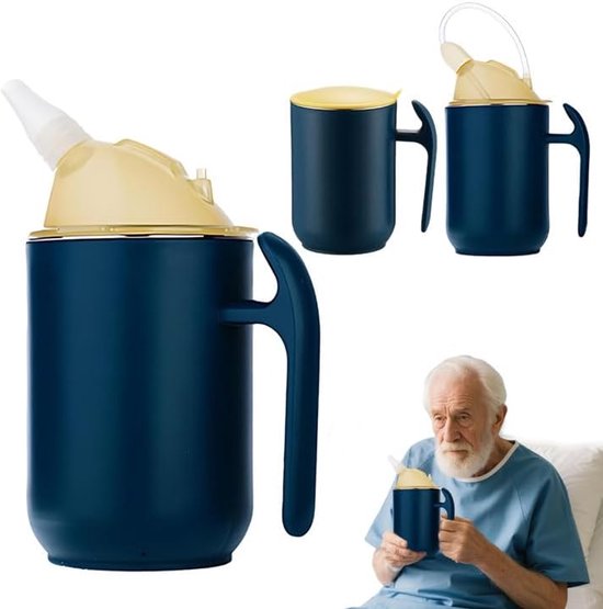 Rietjesbeker - Anti-Lek Drinkbeker - 400ml - waterbeker - drinkbeker ouderen - Overgangsbeker - Anti-lek Beker voor Baby's - Waterbekers voor senioren met tuit - Vaatwasser bestendig - met 2 deksel en rietje van Merkloos