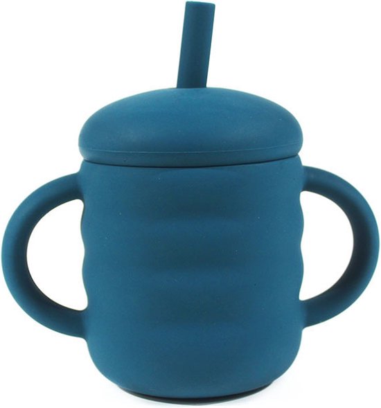 Rietjesbeker Blauw | Drinkbeker | Baby | Peuter | Siliconen van Munchkin