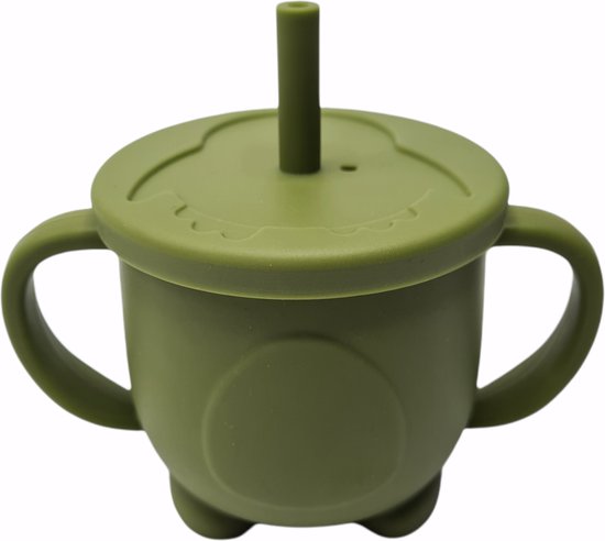 Rietjesbeker - Drinkerbeker - Antilek beker - Sippy cup - Baby - Peuter - 150ML - Groen van Hie Hie