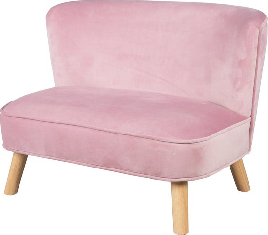 roba Lil Sofa Comfortabele Kinderbank met Houten Voetjes - Roze van Roba.