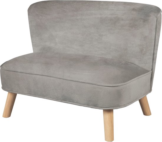 roba Lil Sofa Comfortabele Kinderbank met Houten Voetjes - Zilvergrijs van Roba.