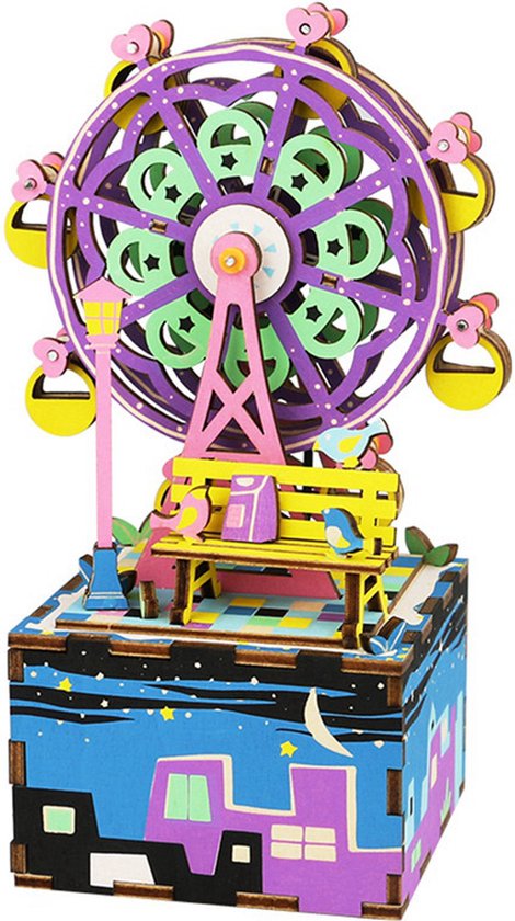 Robotime - Muziekdoos - DIY - 3D - Ferris Wheel - Houten Modelbouw van Robotime