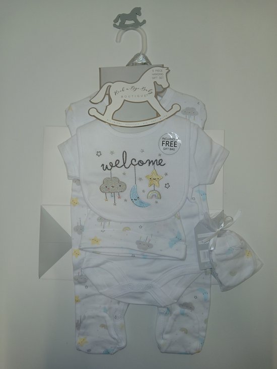 Rock a Bye Baby - kraam cadeauset baby - 5-delig - unisex - maat 50 van Merkloos