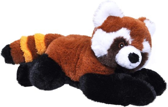 Rode Panda Knuffel - Pluche Dier Speelgoed - Milieuvriendelijk Cadeau - Gemaakt van Gerecyclede Flessen - 8 inch - Rood
