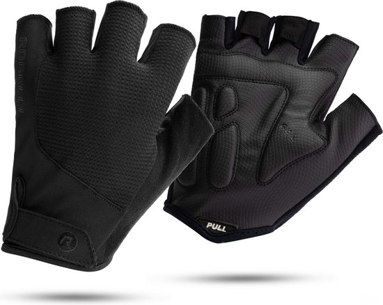 Rogelli Essential Fietshandschoenen Zomer - Wielrenhandschoenen - Korte Vinger - Heren - Zwart - Maat L van Merkloos
