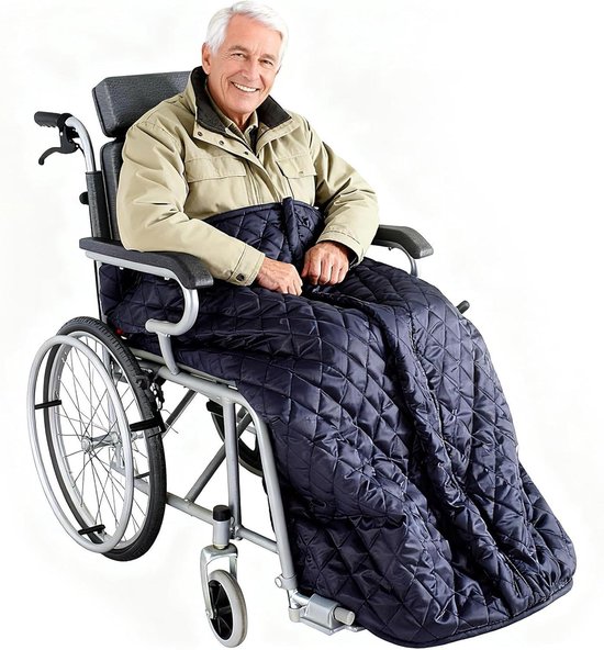 Rolstoel slipzak - Voetenzak rolstoel - Warm Blijven - Dubbellaags design - 130 cm - Blauw