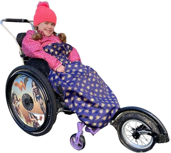 Rolstoel Voetenzak - Kinderen Cosy - Warm en Droog Blijven - Waterdicht Fleece Voering - Universele Pasvorm - Gouden Bijen