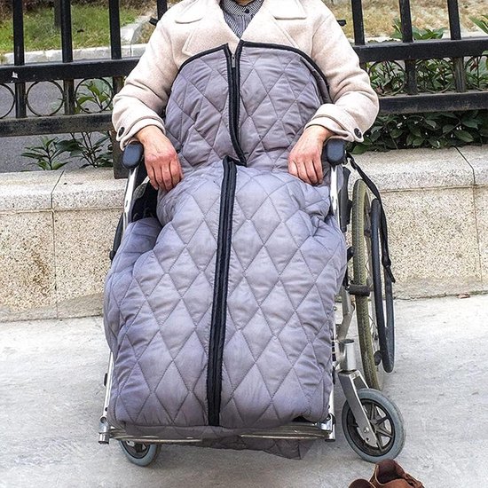 Rolstoel Voetenzak - Warme Winterdeken - Bescherming Kou - Waterdicht Fleece - 130 x 66 cm - Grijs