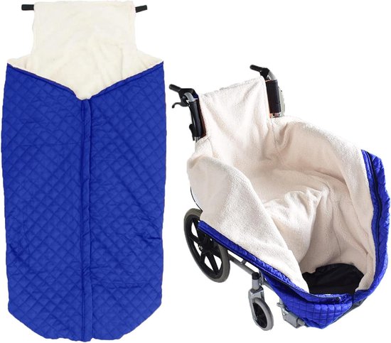 Rolstoel Voetenzak - Wielstoel Deken - Warm Blijven - Pluche Gevoerd - Universele Pasvorm - Blauw