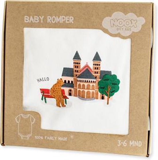 Romper Maastricht - 100% katoen - fairly made - in mooie geschenkverpakking van Soulsnooze