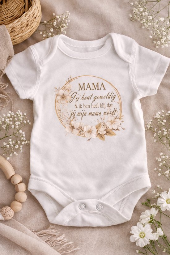 Romper "Mama, jij bent geweldig" – aankondiging zwangerschap - cadeau idee - babyshower - moederdag - aanstaande mama
