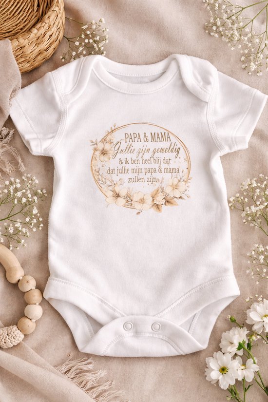 Romper "Papa & Mama jullie zijn geweldig" - Zwangerschapsaankondiging - bericht voor aanstaande ouders van Merkloos