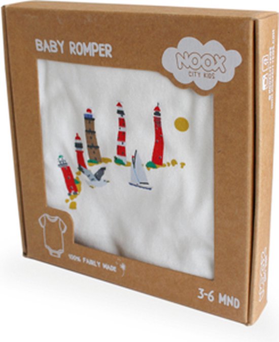 Romper Waddeneilanden - 100% katoen - fairly made - in mooie geschenkverpakking van Merkloos