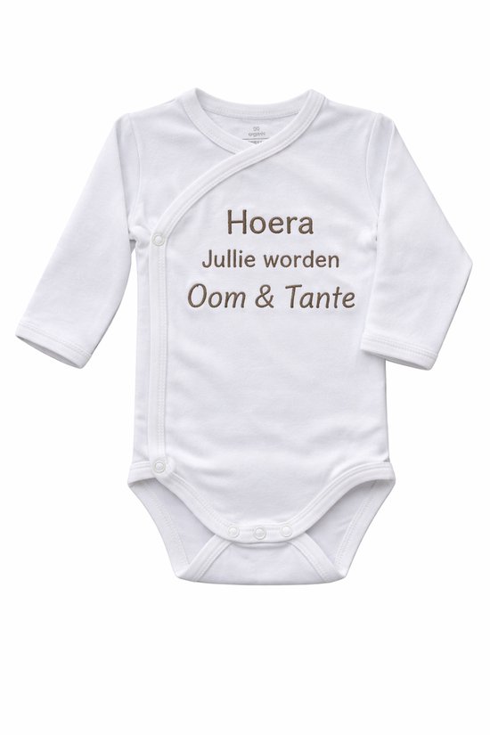 Romper zwangerschapsaankondiging – Hoera jullie worden Oom en Tante – Baby romper aankondiging zwangerschap – Cadeau voor Oom en Tante – Unisex babykleding - omslagromper - 100% katoen - baby aankondiging - originele zwangerschaps reveal van Merkloos