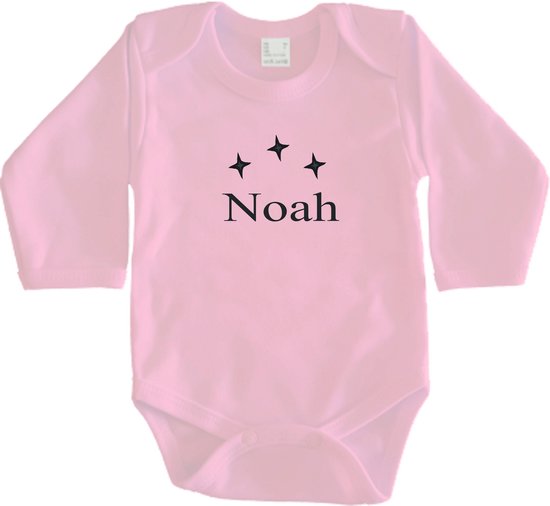 Rompertje roze 62 - 1 stuk Met GRATIS uw naam er op geborduurd van Merkloos