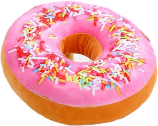 Rond gevuld donutvormig kussen - pluche speelgoed voor bureaustoel of autostoel - patroon 6 van HuggleScuds