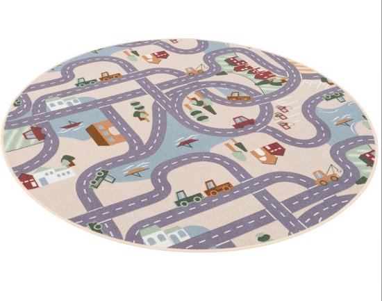 Rond speelkleed simple town 130cm rond van Tiny Magic