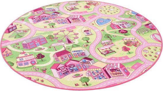 Rond speelkleed sweet city 130cm rond van Little Dutch