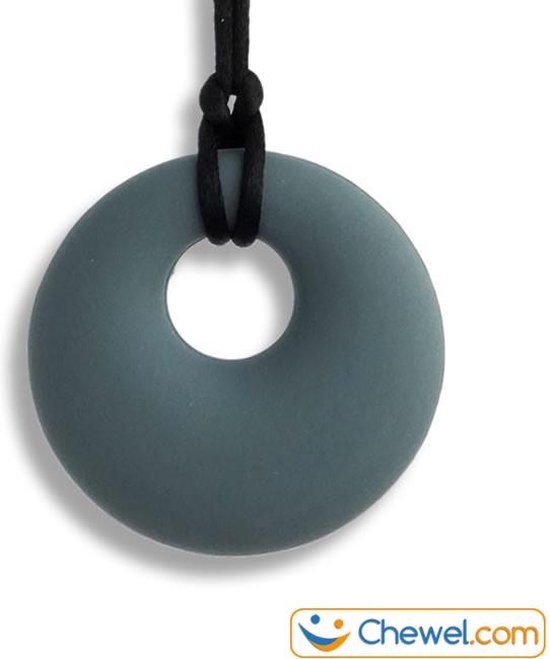 Ronde Bijtketting Kauwketting | Rond | Cirkel | Round | Donkergrijs | Chewel ® van Chewel®