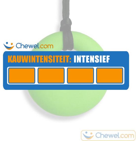 Ronde Bijtketting Kauwketting - Rond - Cirkel - Round - Limegroen - Chewel ® van Chewel®